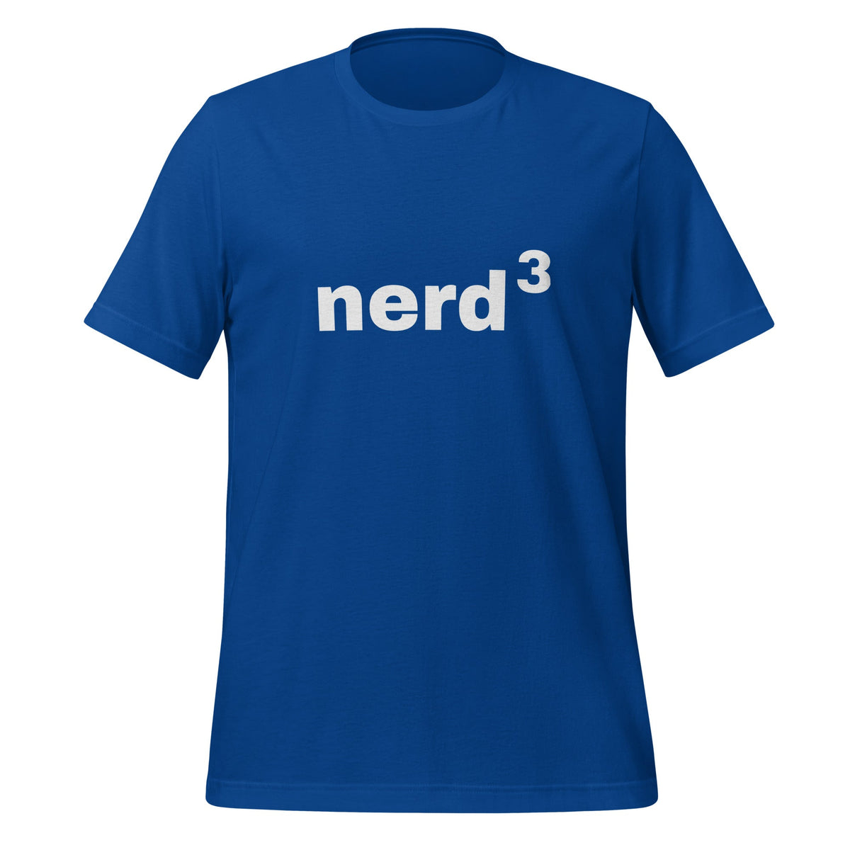 Product mockup photo of the Nerd Cubed T Shirt (unisex) True Royal / M.