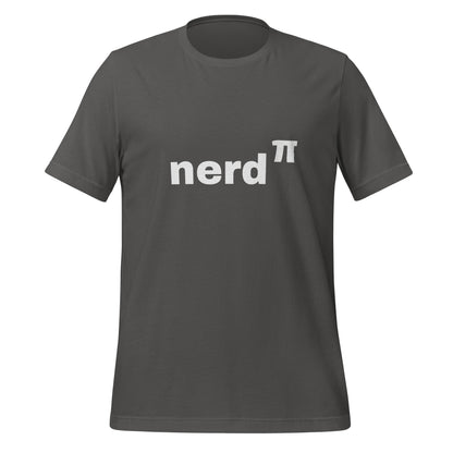 Product mockup photo of the Nerd to the Power of Pi T Shirt (unisex) Asphalt / M.