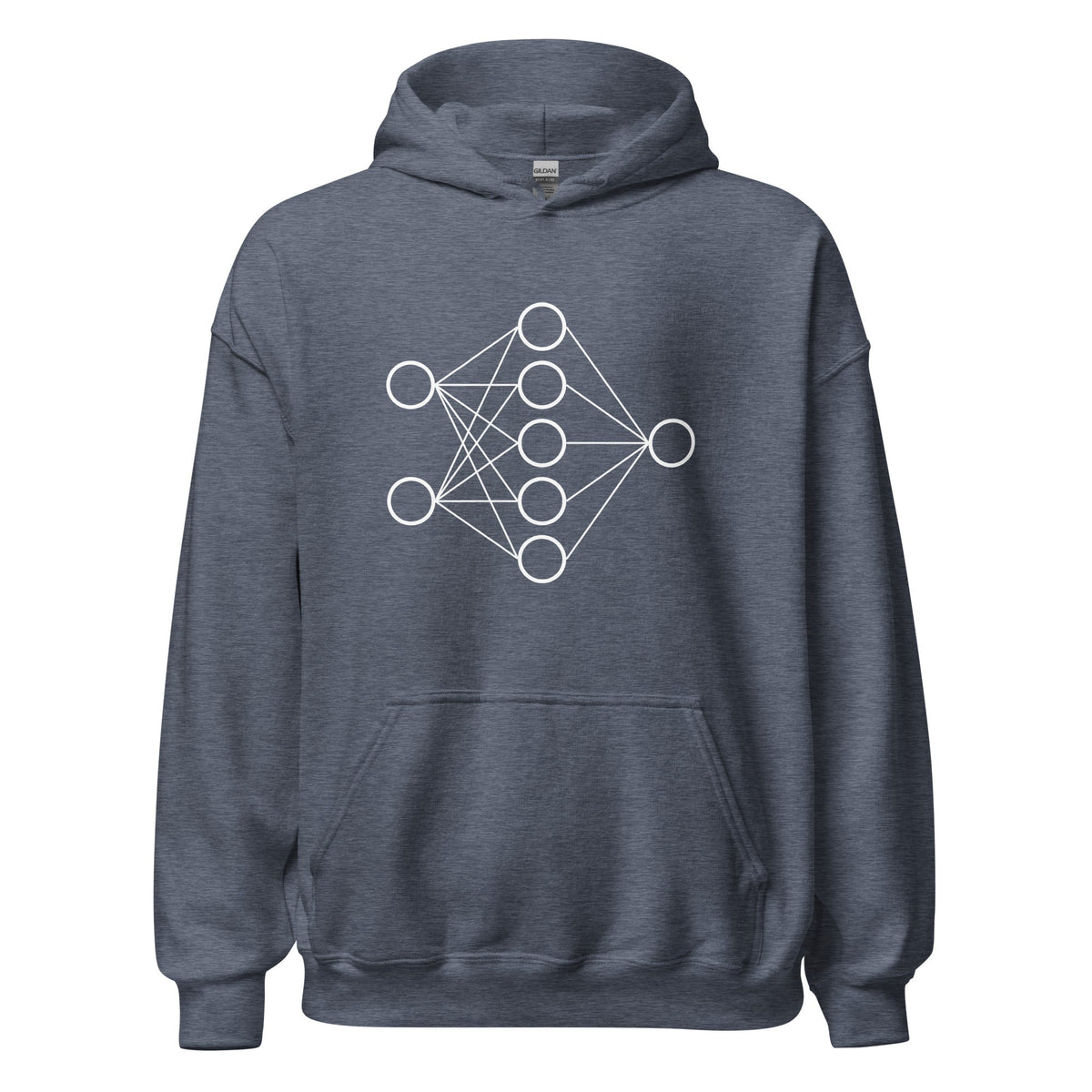 Image of the Neural Network Hoodie 1 (unisex) Heather Sport Dark Navy / M.