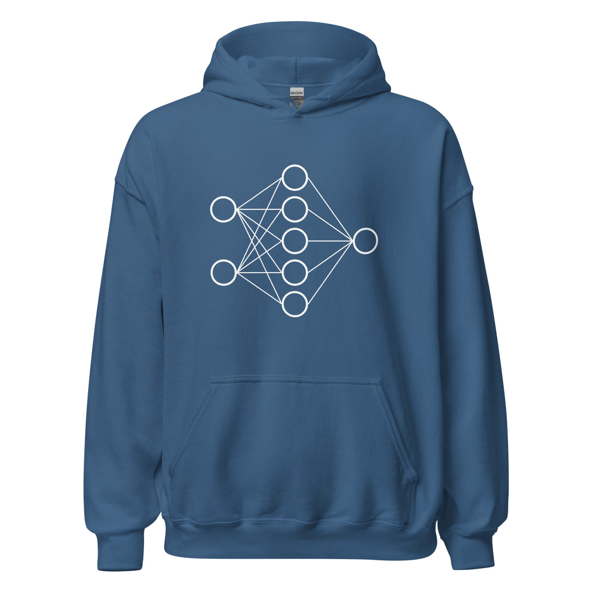 Image of the Neural Network Hoodie 1 (unisex) Indigo Blue / M.