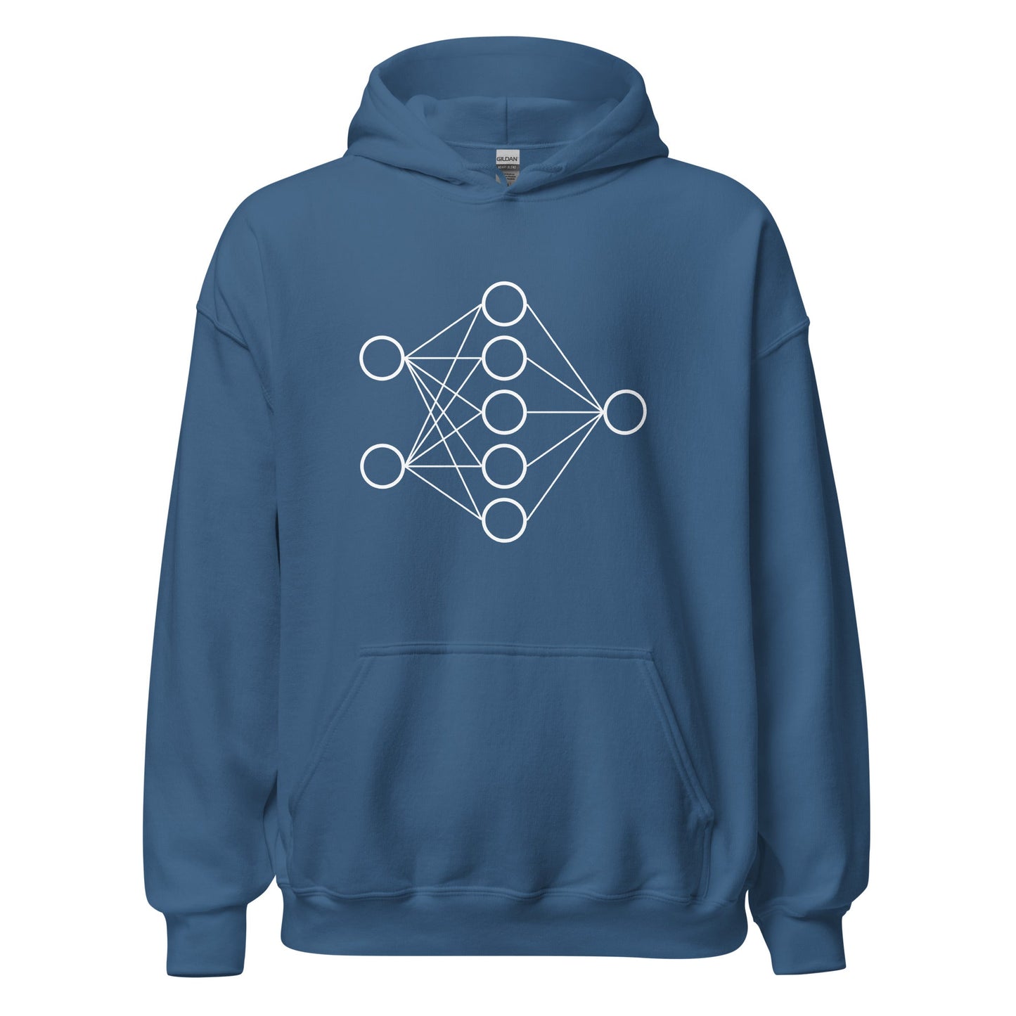 Image of the Neural Network Hoodie 1 (unisex) Indigo Blue / M.
