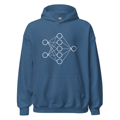 Image of the Neural Network Hoodie 1 (unisex) Indigo Blue / M.