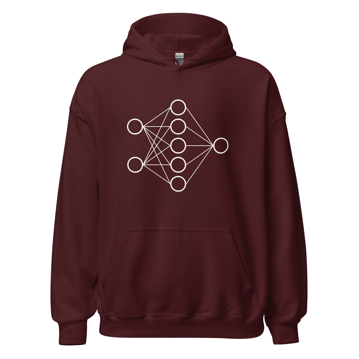Image of the Neural Network Hoodie 1 (unisex) Maroon / M.