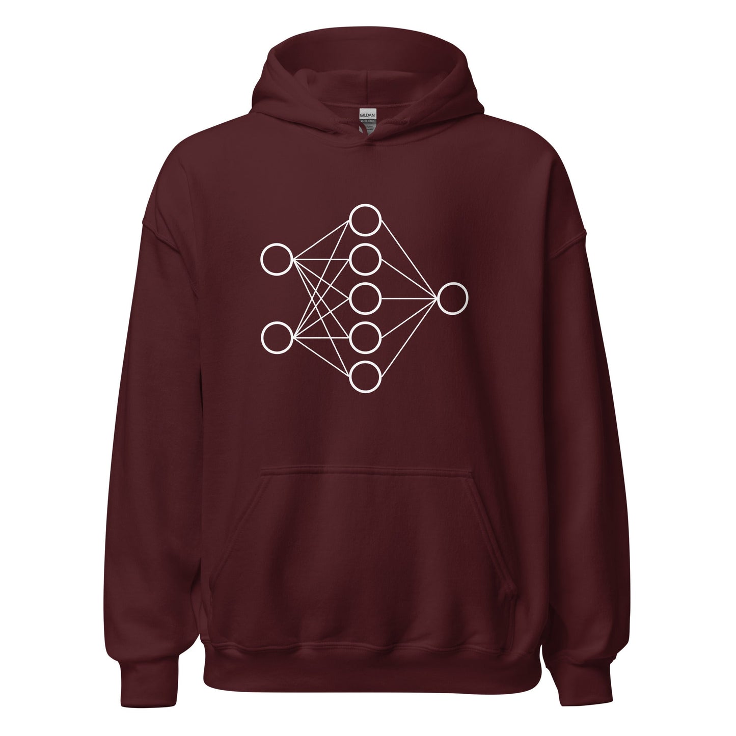 Image of the Neural Network Hoodie 1 (unisex) Maroon / M.