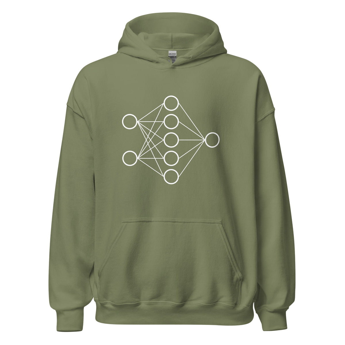 Image of the Neural Network Hoodie 1 (unisex) Military Green / M.