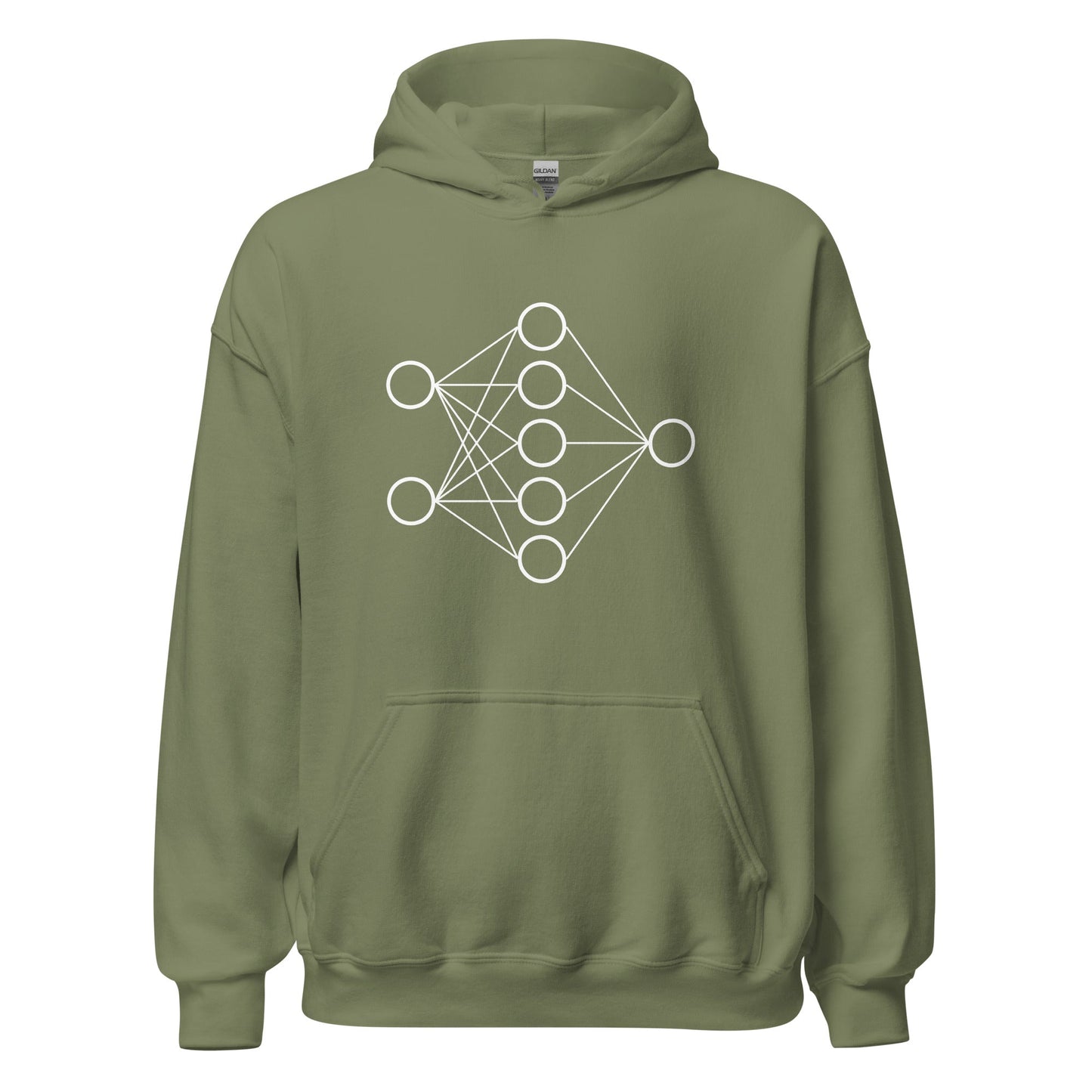 Image of the Neural Network Hoodie 1 (unisex) Military Green / M.