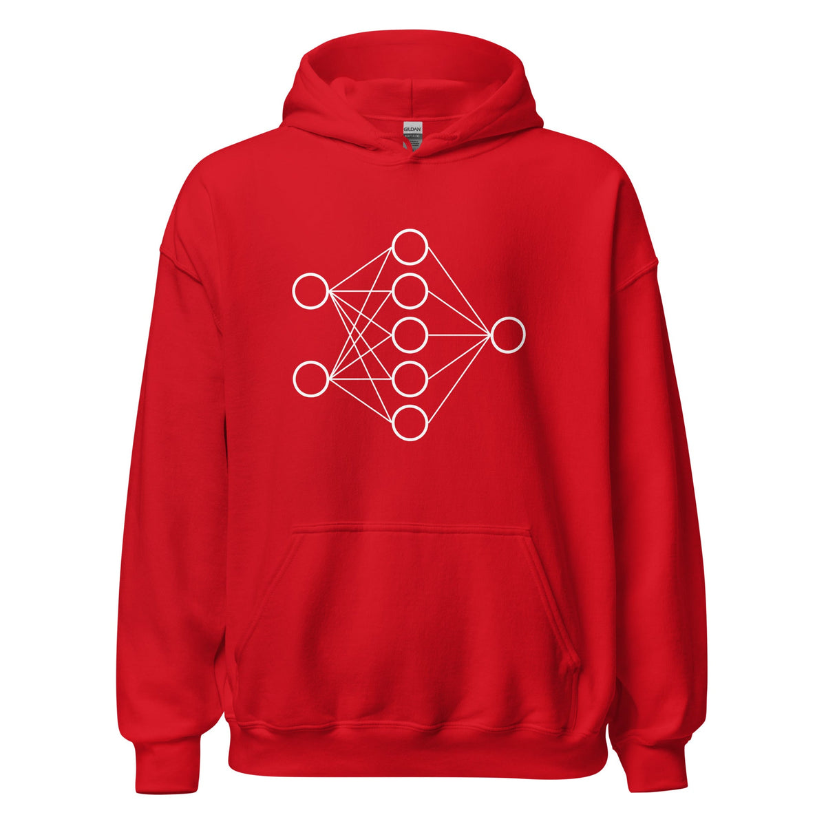 Image of the Neural Network Hoodie 1 (unisex) Red / M.
