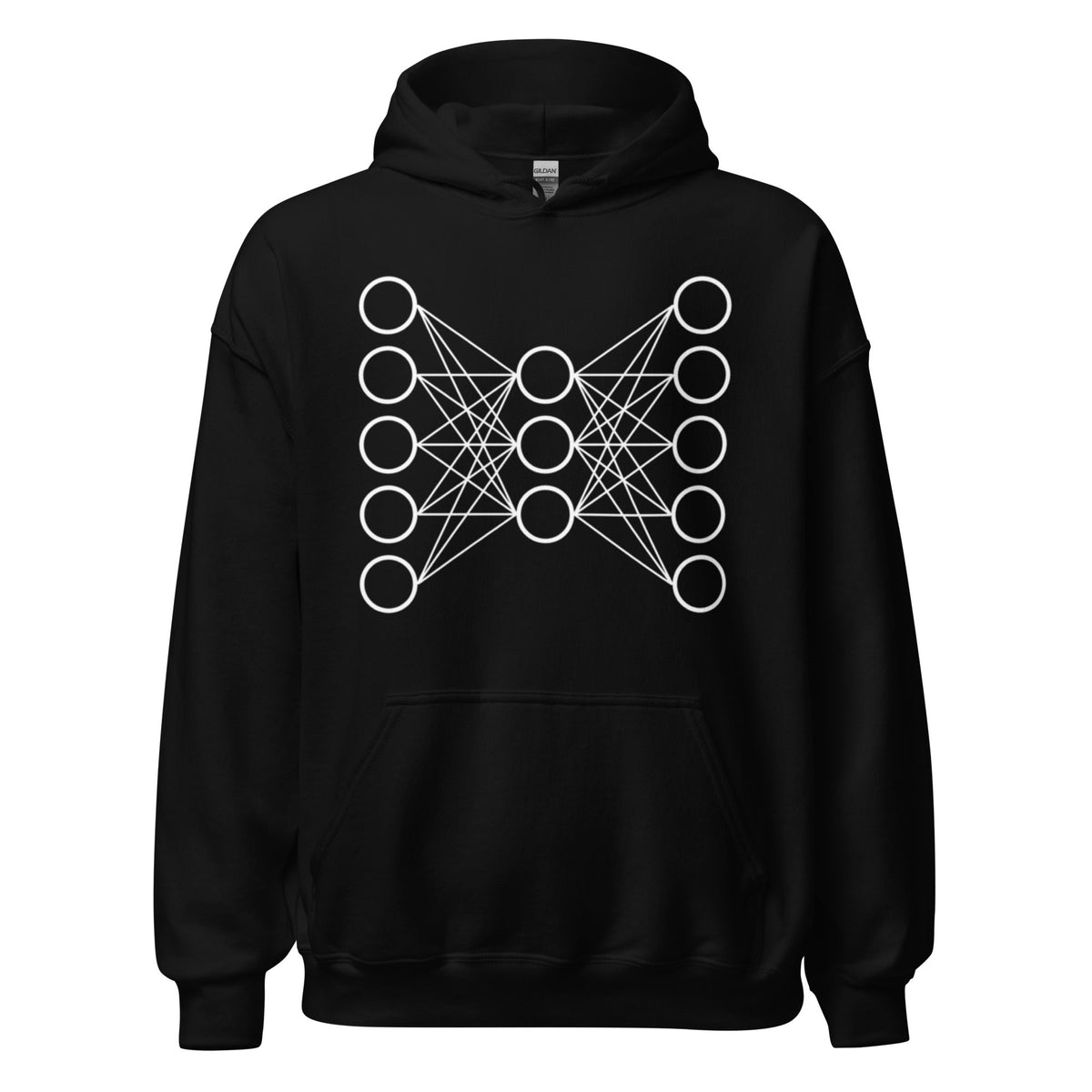Image of the Neural Network Hoodie 9 (unisex) Black / M.