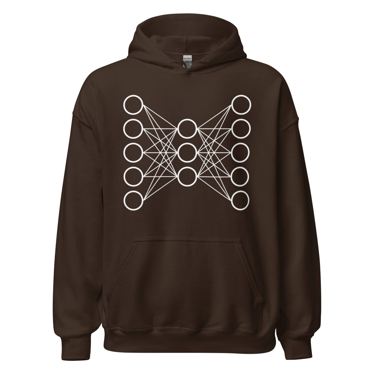 Image of the Neural Network Hoodie 9 (unisex) Dark Chocolate / M.