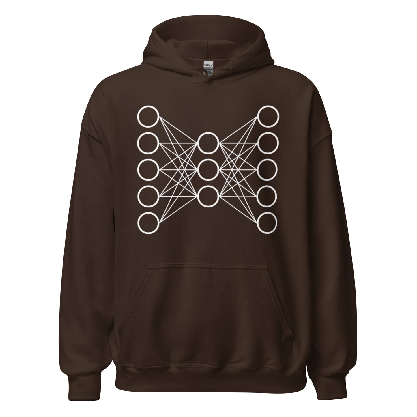 Image of the Neural Network Hoodie 9 (unisex) Dark Chocolate / M.
