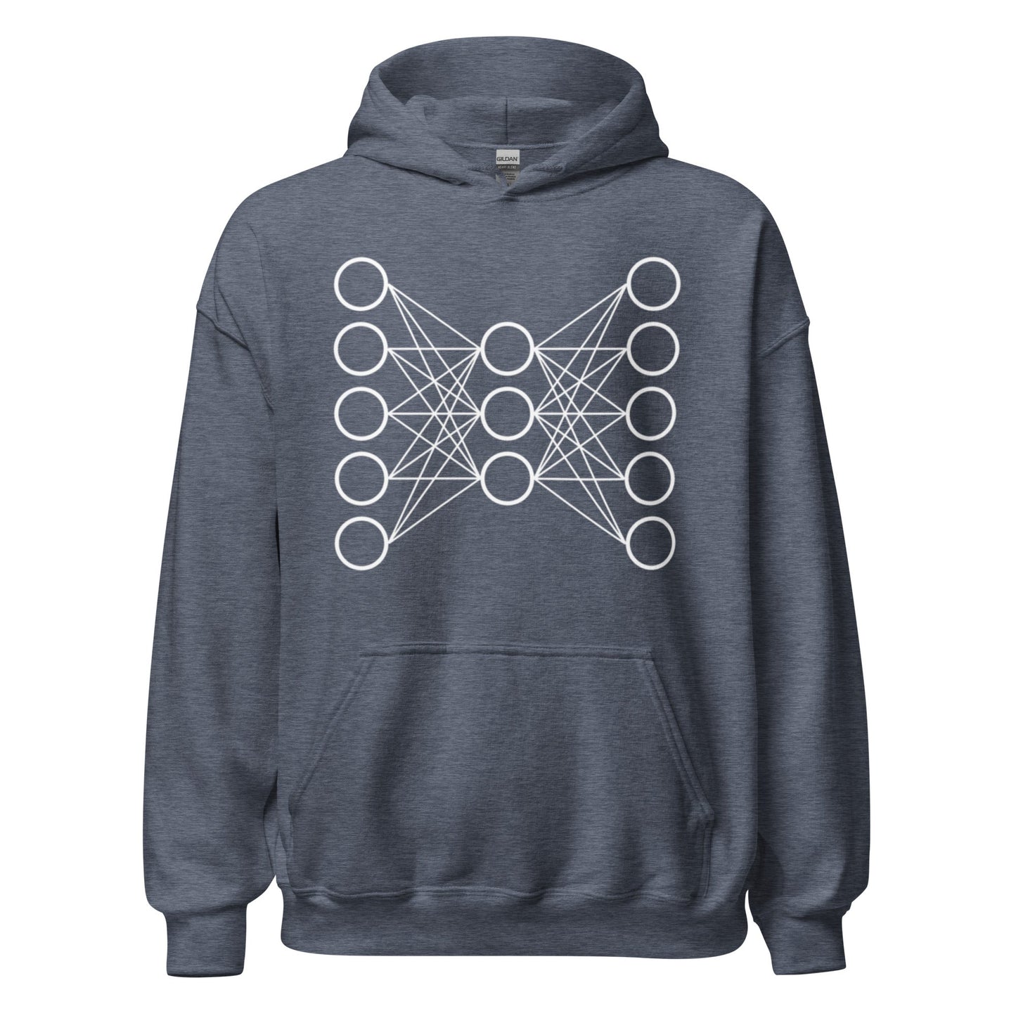 Image of the Neural Network Hoodie 9 (unisex) Heather Sport Dark Navy / M.