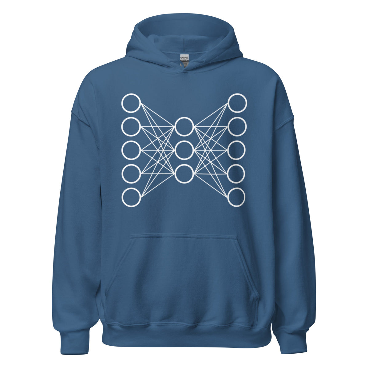 Image of the Neural Network Hoodie 9 (unisex) Indigo Blue / M.