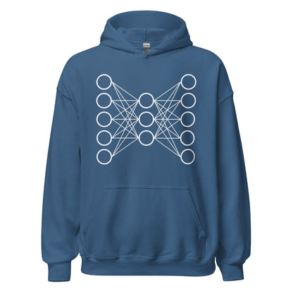Image of the Neural Network Hoodie 9 (unisex) Indigo Blue / M.