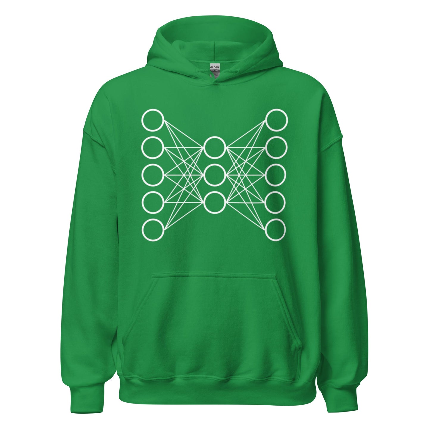 Image of the Neural Network Hoodie 9 (unisex) Irish Green / M.