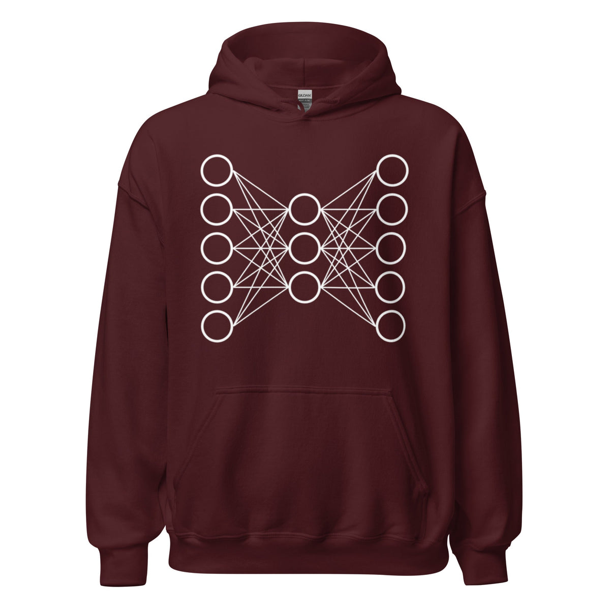Image of the Neural Network Hoodie 9 (unisex) Maroon / M.