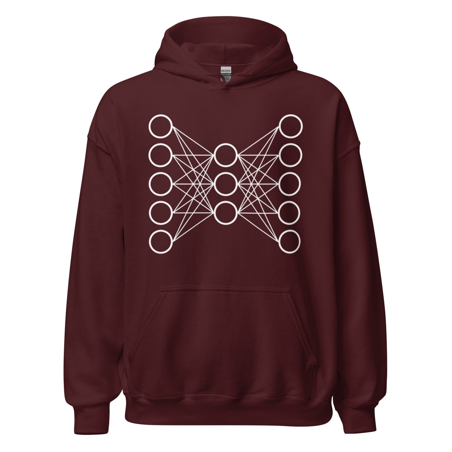 Image of the Neural Network Hoodie 9 (unisex) Maroon / M.