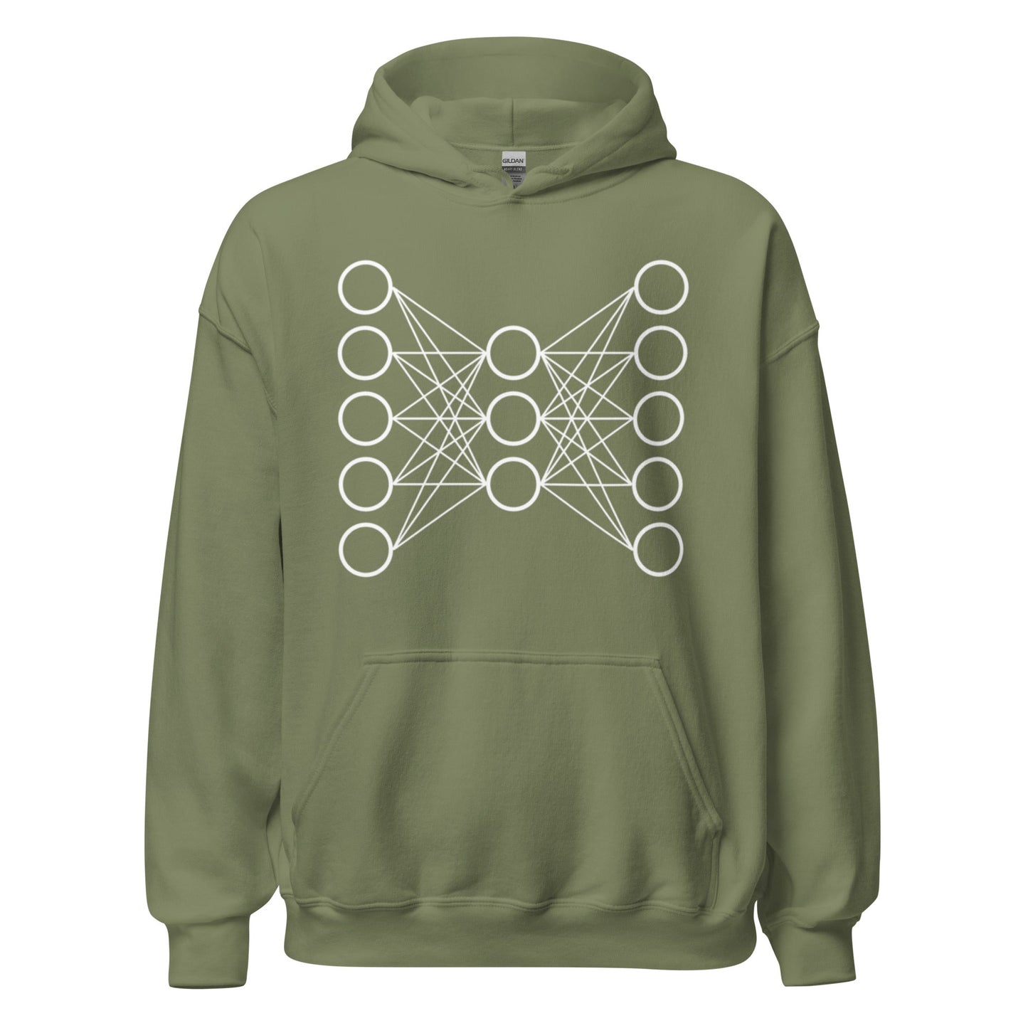 Image of the Neural Network Hoodie 9 (unisex) Military Green / M.
