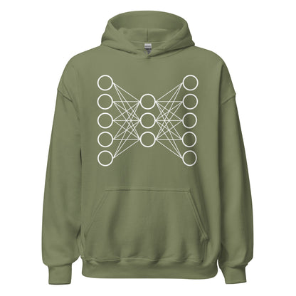 Image of the Neural Network Hoodie 9 (unisex) Military Green / M.