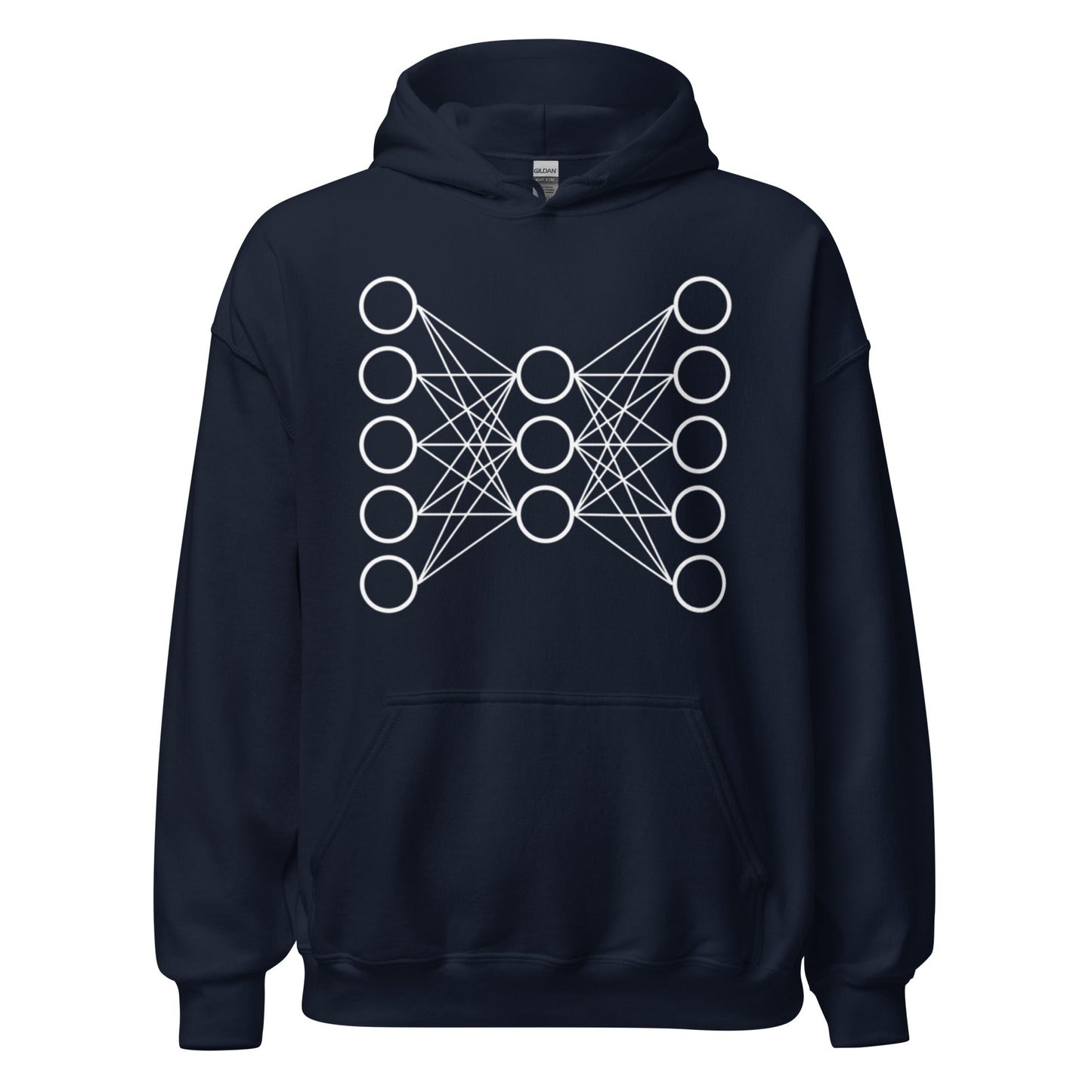Image of the Neural Network Hoodie 9 (unisex) Navy / M.