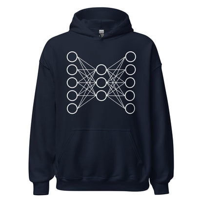 Image of the Neural Network Hoodie 9 (unisex) Navy / M.