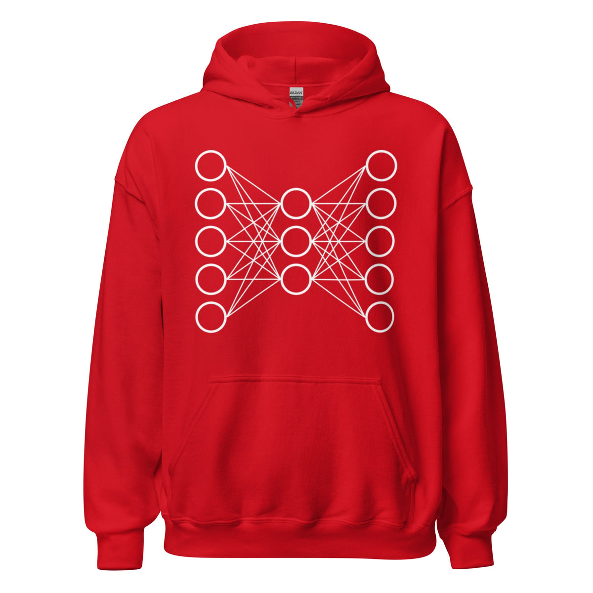 Image of the Neural Network Hoodie 9 (unisex) Red / M.