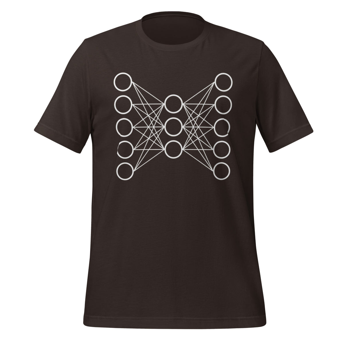 Mockup image of the Neural Network T Shirt 9 (unisex) Brown / S.