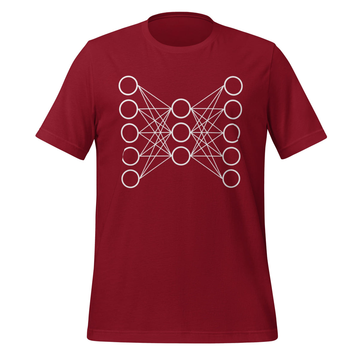 Mockup image of the Neural Network T Shirt 9 (unisex) Cardinal / M.