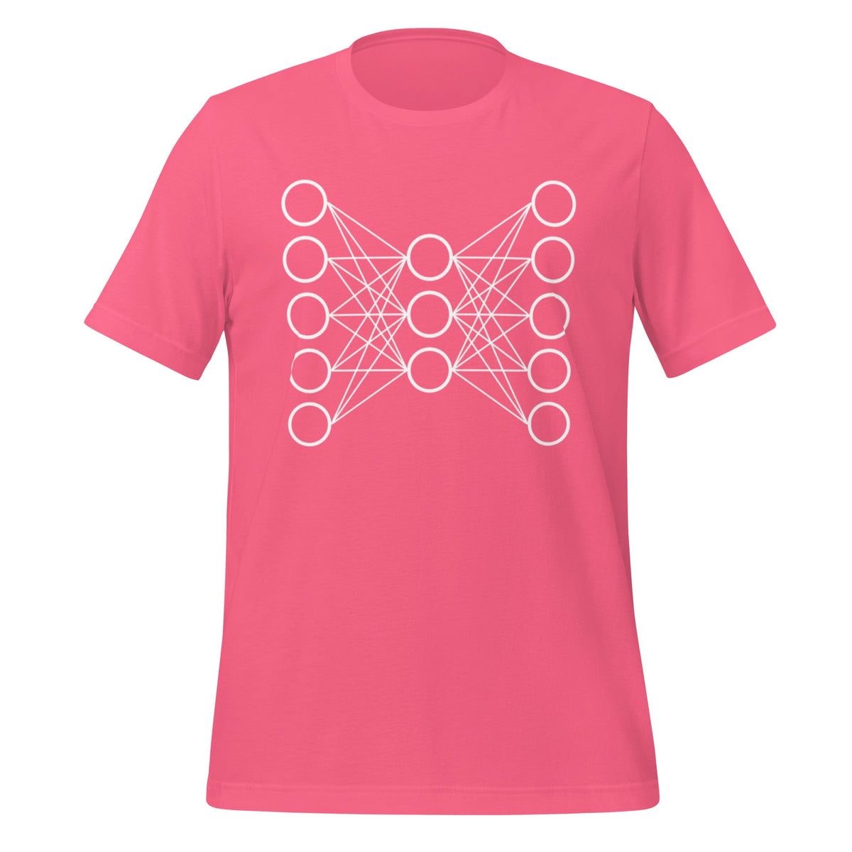 Mockup image of the Neural Network T Shirt 9 (unisex) Charity Pink / XS.
