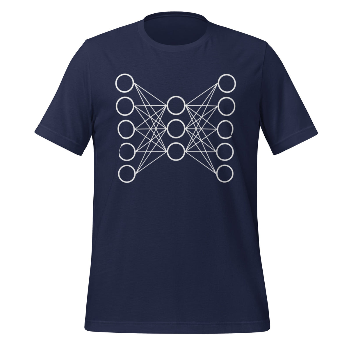 Mockup image of the Neural Network T Shirt 9 (unisex) Navy / M.
