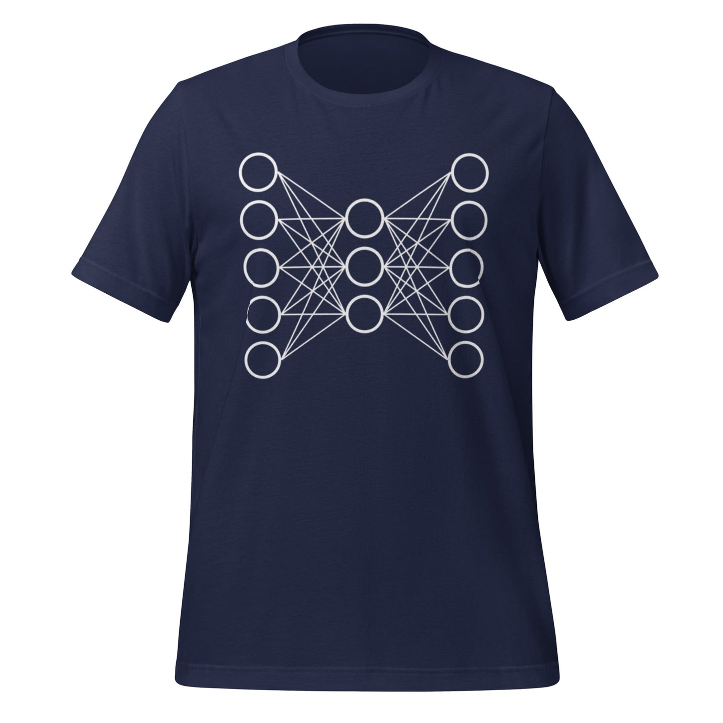 Mockup image of the Neural Network T Shirt 9 (unisex) Navy / M.