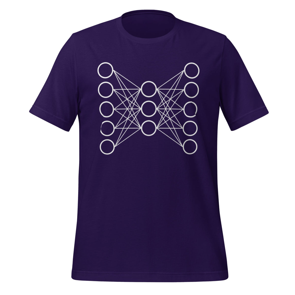 Mockup image of the Neural Network T Shirt 9 (unisex) Team Purple / XS.