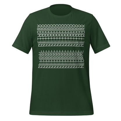 Product mockup photo of the Neural Network Tyre Tread T Shirt (unisex) Forest / M.
