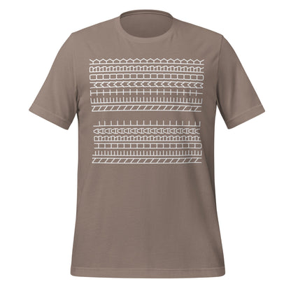 Product mockup photo of the Neural Network Tyre Tread T Shirt (unisex) Pebble / M.