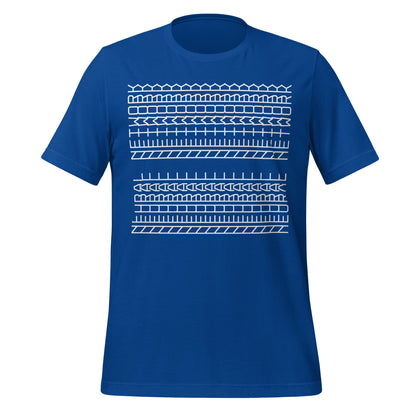 Product mockup photo of the Neural Network Tyre Tread T Shirt (unisex) True Royal / M.