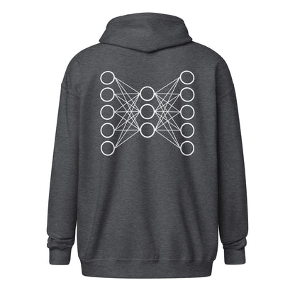Image of the Neural Network Zip Hoodie 9 (unisex).