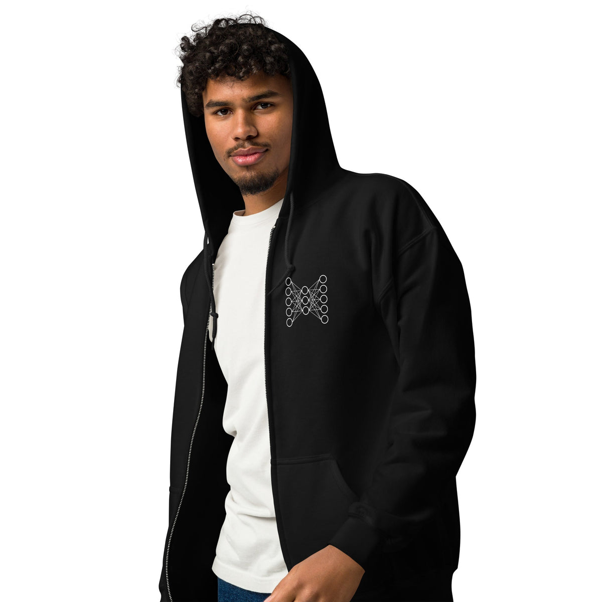 Image of the Neural Network Zip Hoodie 9 (unisex).