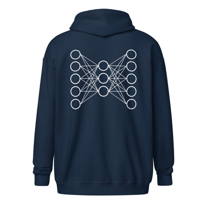 Image of the Neural Network Zip Hoodie 9 (unisex).