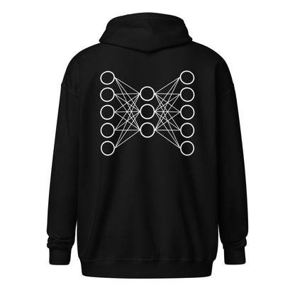 Image of the Neural Network Zip Hoodie 9 (unisex).