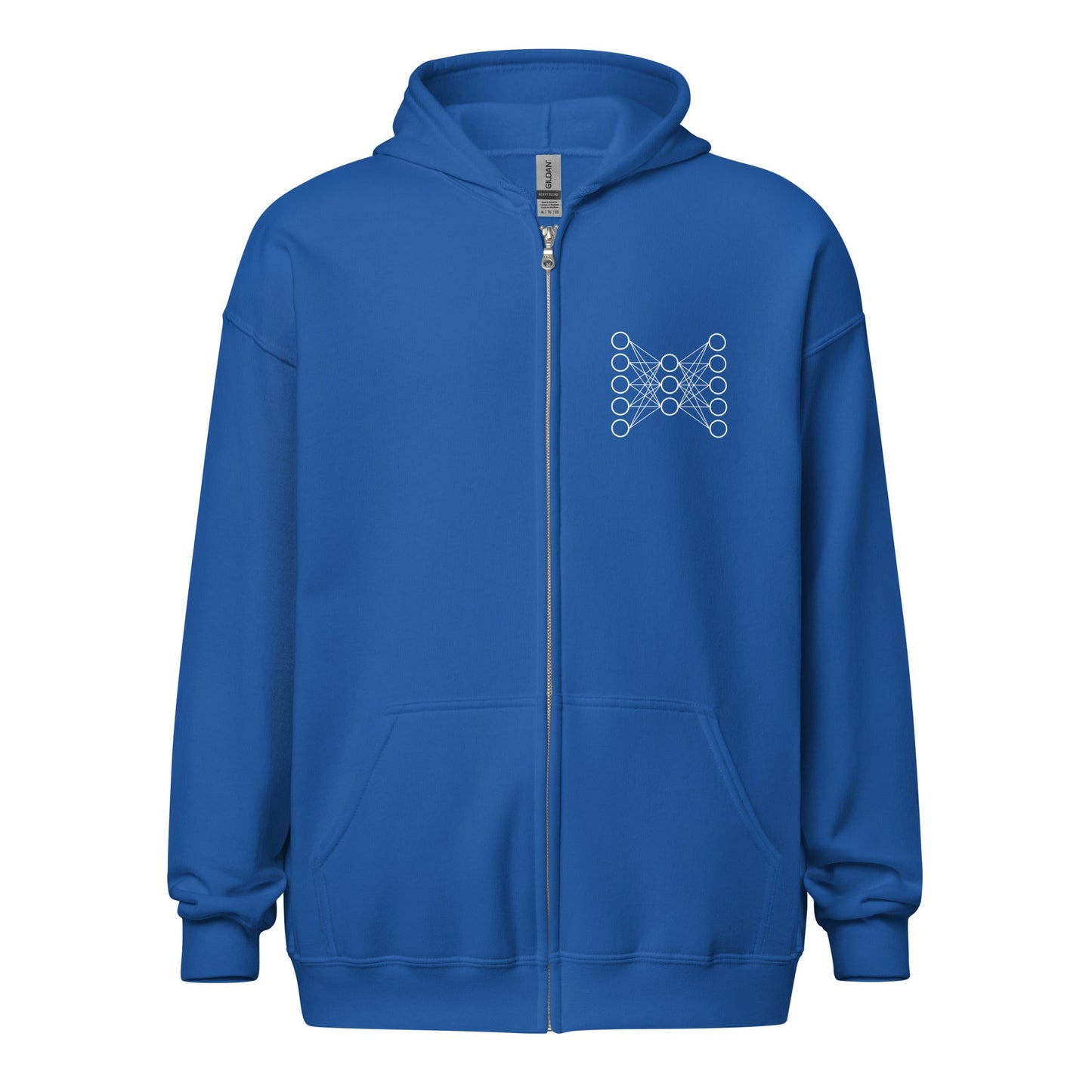 Image of the Neural Network Zip Hoodie 9 (unisex) Royal / M.