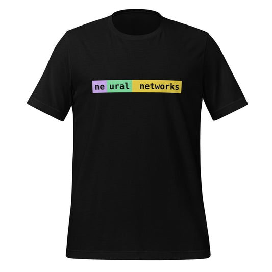 Product mockup photo of the neural networks Tokens T Shirt (unisex) Black / M.