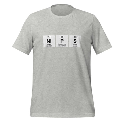 Product mockup photo of the NIPS Chemical Elements T Shirt (unisex) Athletic Heather / M.