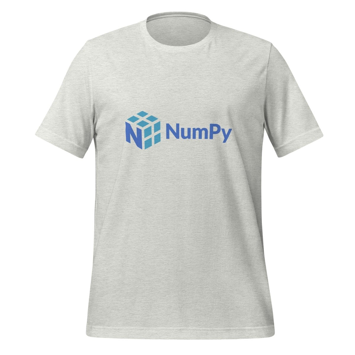Product mockup photo of the NumPy Logo T Shirt (unisex) Ash / M.