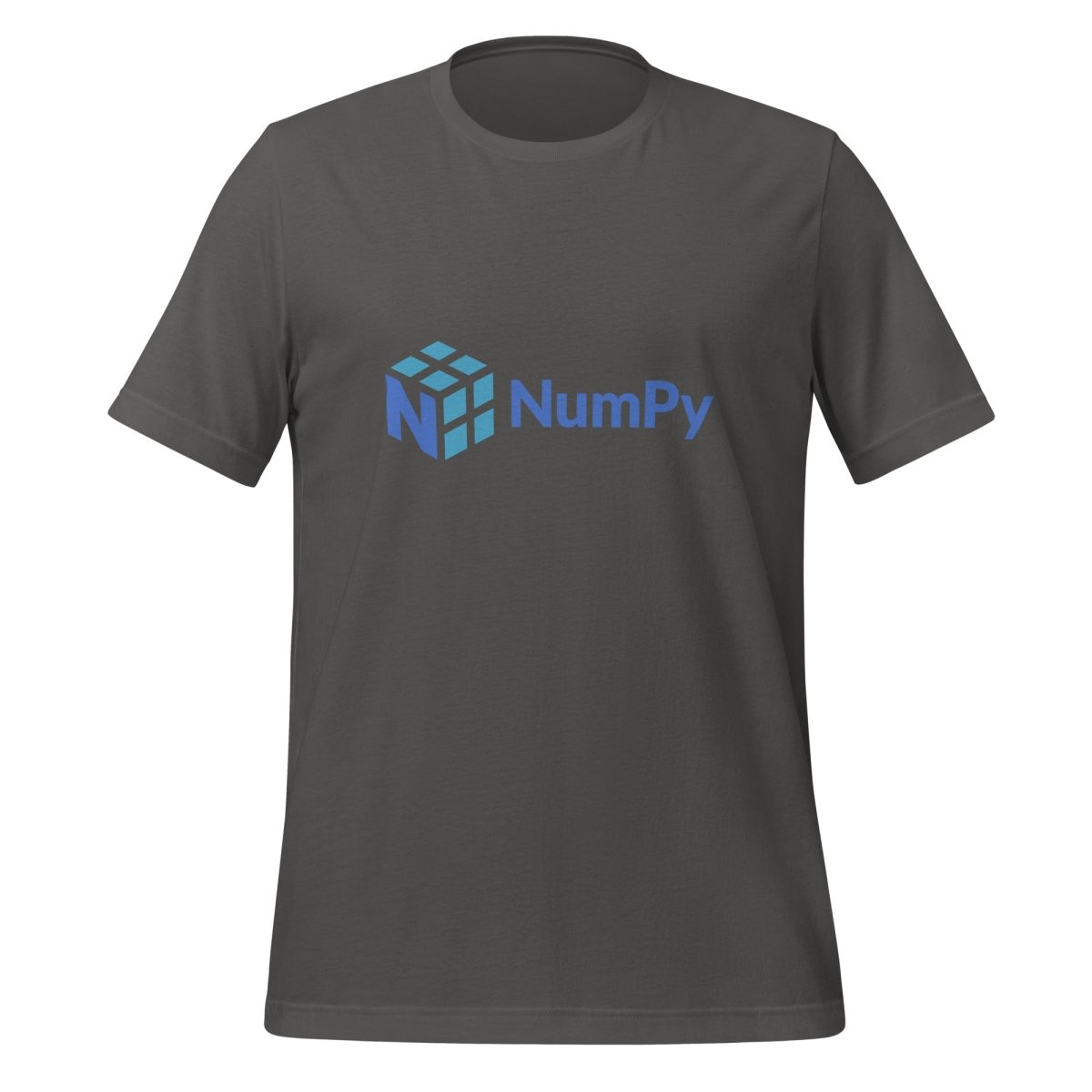 Product mockup photo of the NumPy Logo T Shirt (unisex) Asphalt / M.