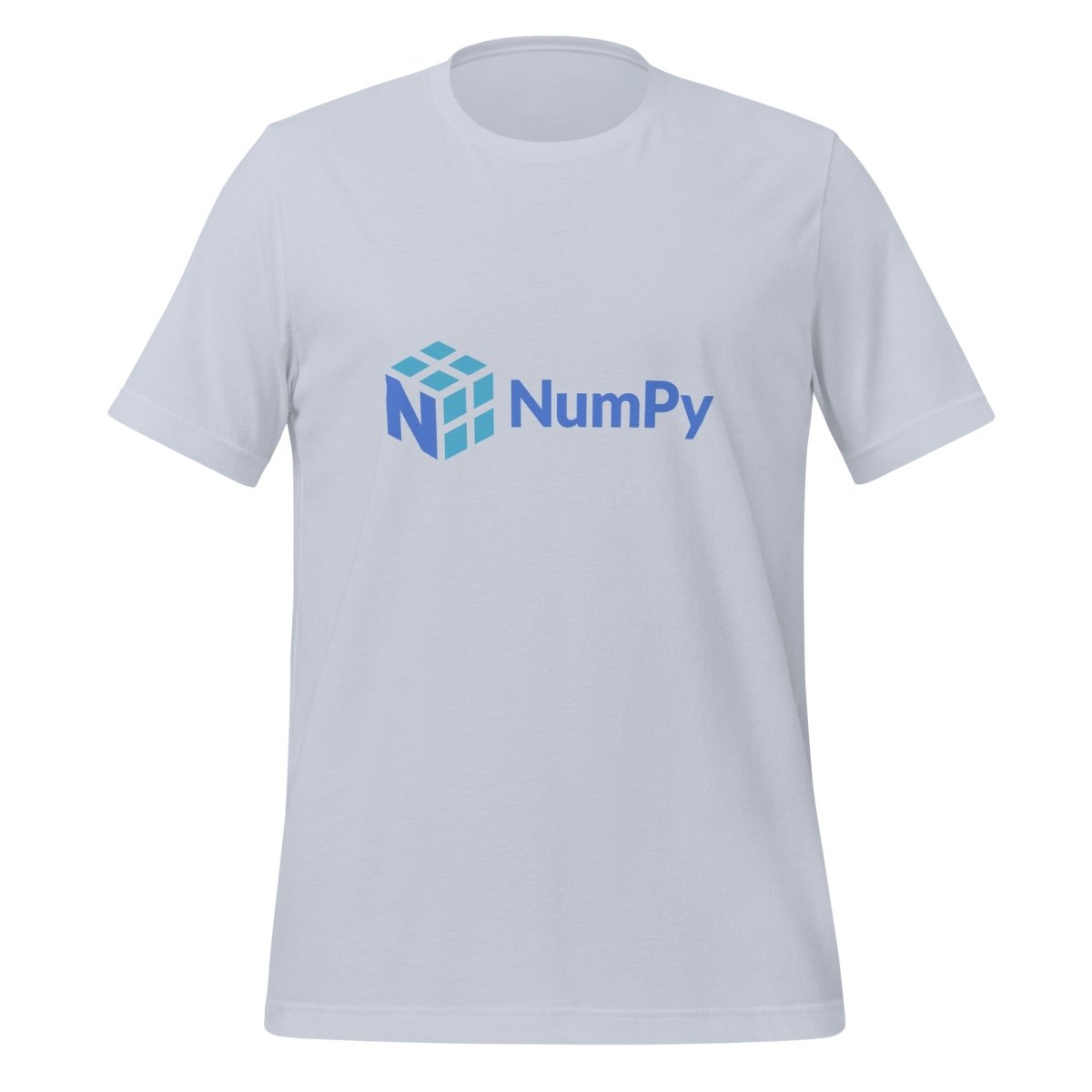 Product mockup photo of the NumPy Logo T Shirt (unisex) Light Blue / M.