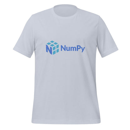 Product mockup photo of the NumPy Logo T Shirt (unisex) Light Blue / M.