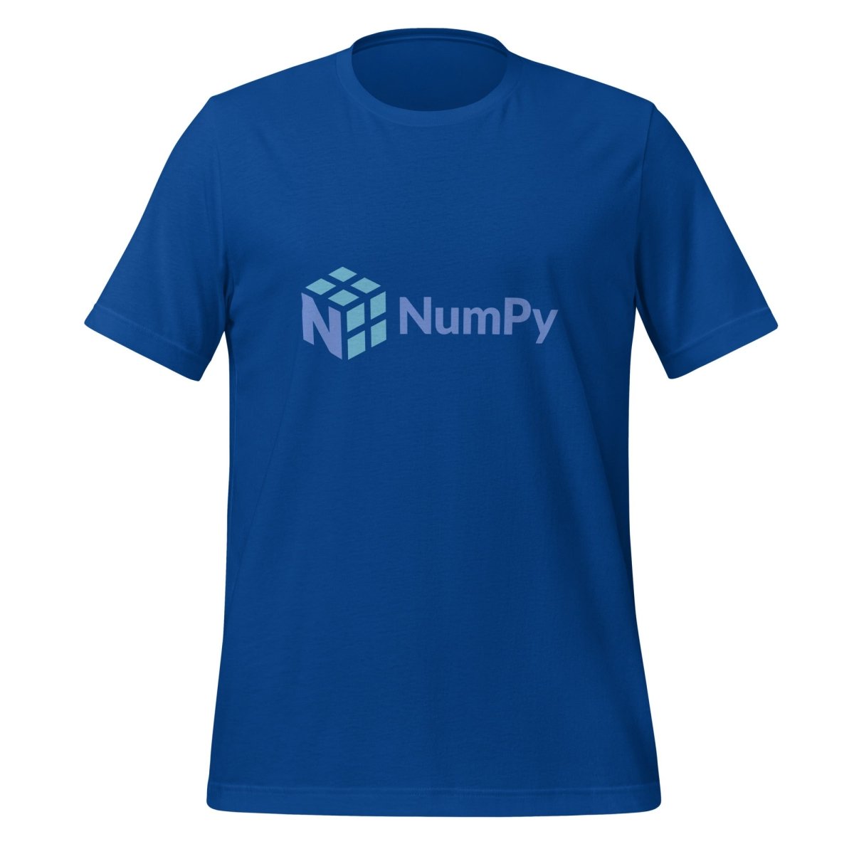 Product mockup photo of the NumPy Logo T Shirt (unisex) True Royal / M.