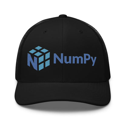 Image of the NumPy Logo Trucker Cap Black.