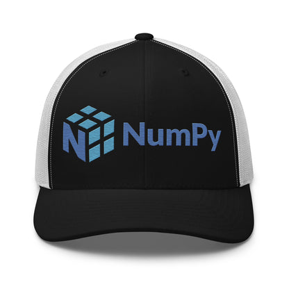 Image of the NumPy Logo Trucker Cap Black/ White.