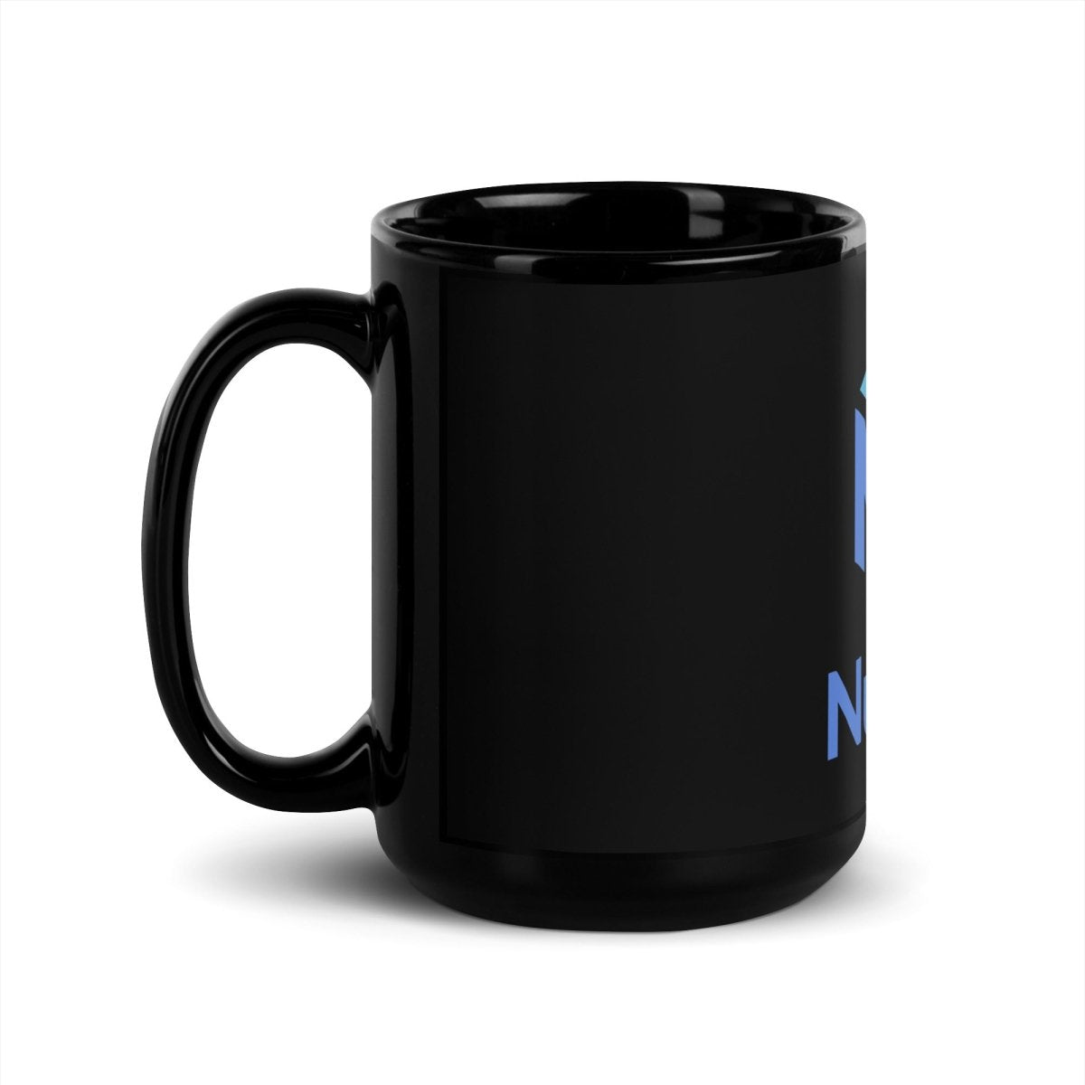 Image of the NumPy Stacked Logo Black Glossy Mug.