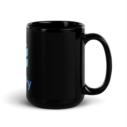 Image of the NumPy Stacked Logo Black Glossy Mug.